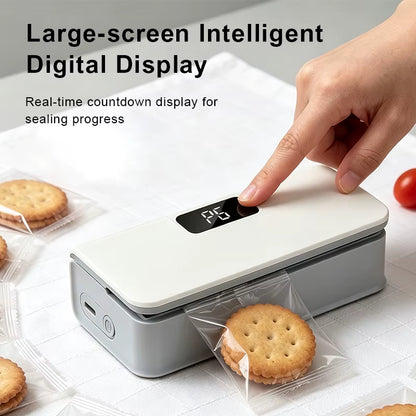 Electric Magnetic Fridge Mini Bag Sealing Machine with Six Level Adjustment Portable Automatic Food Container Sealer for RV Use
