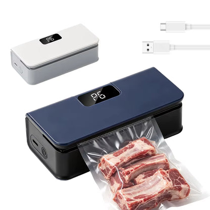 Electric Magnetic Fridge Mini Bag Sealing Machine with Six Level Adjustment Portable Automatic Food Container Sealer for RV Use
